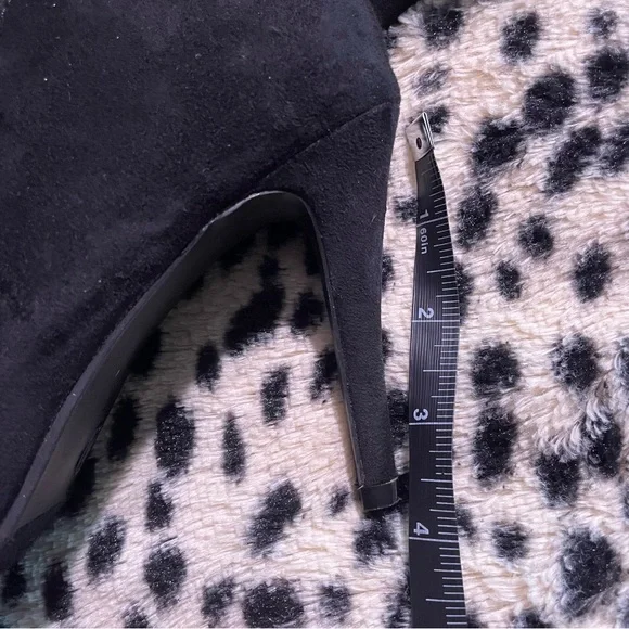 Black Suede Like High Heels Booties with Zippers 6.5 - Picture 7 of 10